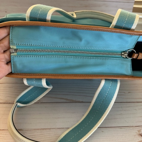 COACH Ocean Blue Nylon Medium Satchel  Handbag - Picture 13 of 15